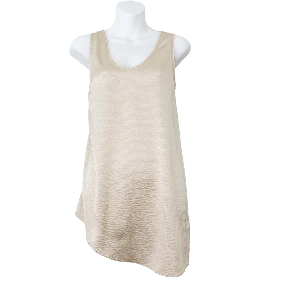Helmut Lang silk asymmetrical hem sleeveless blouse